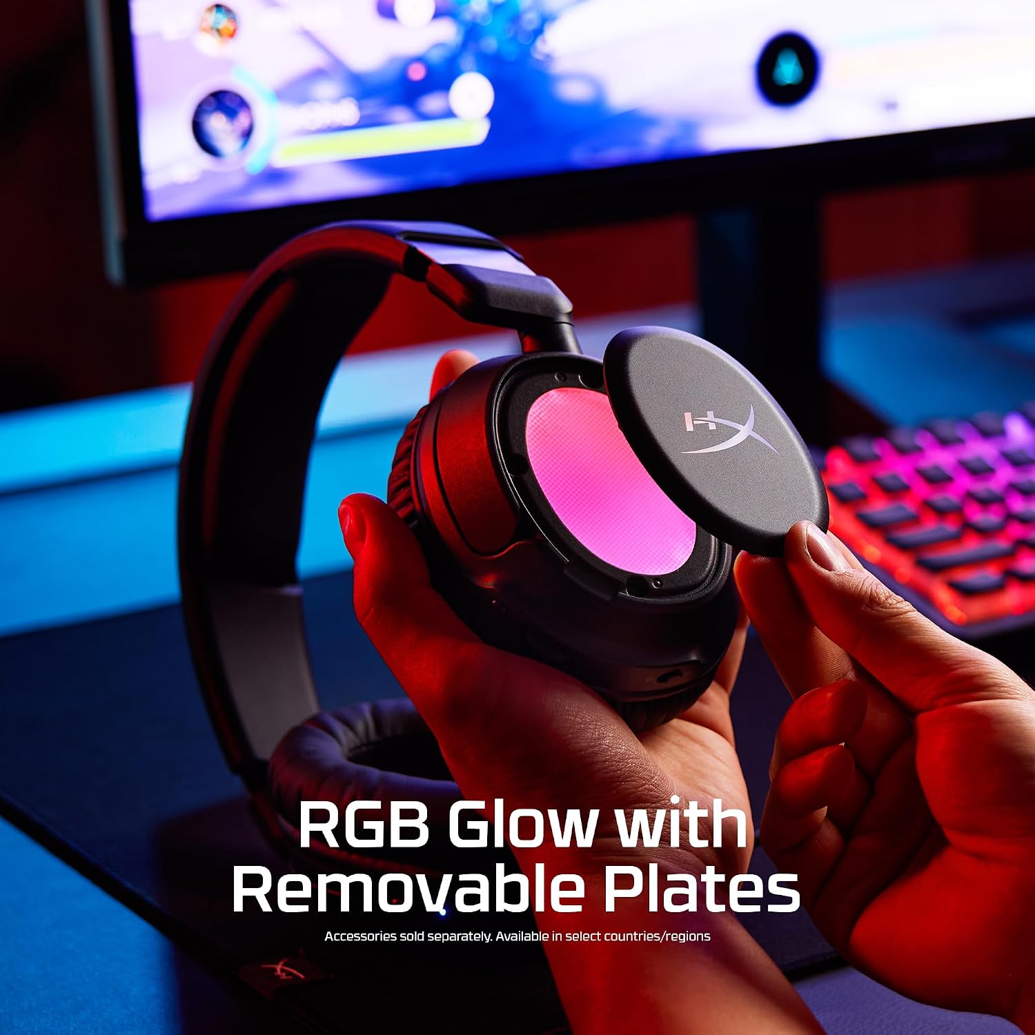HyperX Cloud Flight 2 – Wireless Gaming Headset, Customizable RGB Lighting with Removable Earcup Plates, up to 100 Hours of Battery Life, 2.4GHz & Bluetooth, Multi-Platform Compatibility - Black