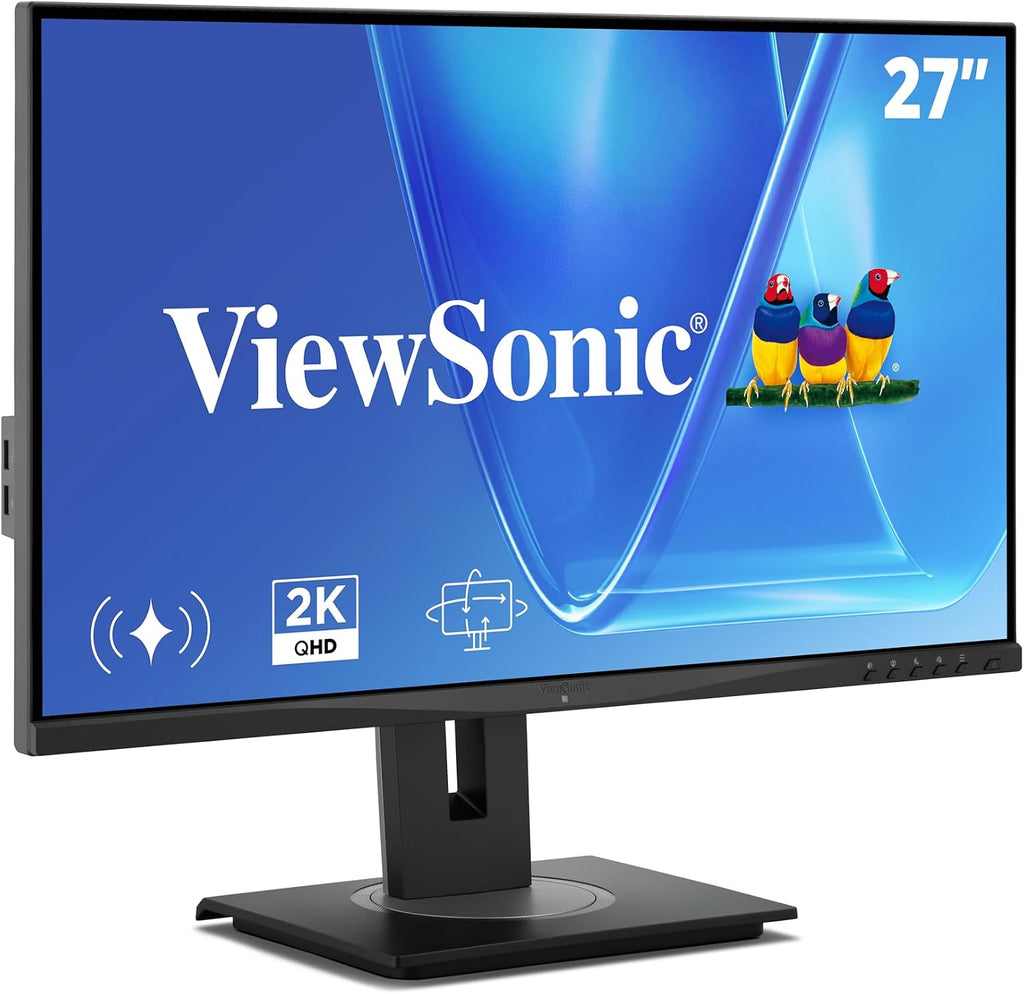 ViewSonic VG2748A-2K 27 Inch 1440p Monitor, IPS with Ambient Light Sensor and Privacy Alert for Smooth Home and Office Productivity, Advanced Ergonomics, HDMI, USB Hub, and DisplayPort Inputs