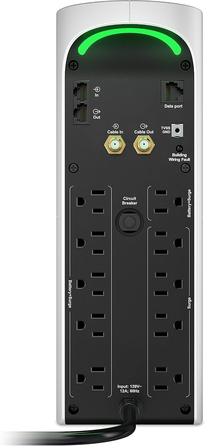 APC Back-UPS Pro Gaming UPS, 1500VA / 900W UPS Battery Backup Surge Protector, 10 Outlets, LCD, Sinewave, Type C Charger, BGM1500-US Uninterruptible Power Supply for Gaming PC, PS5, Xbox Series X