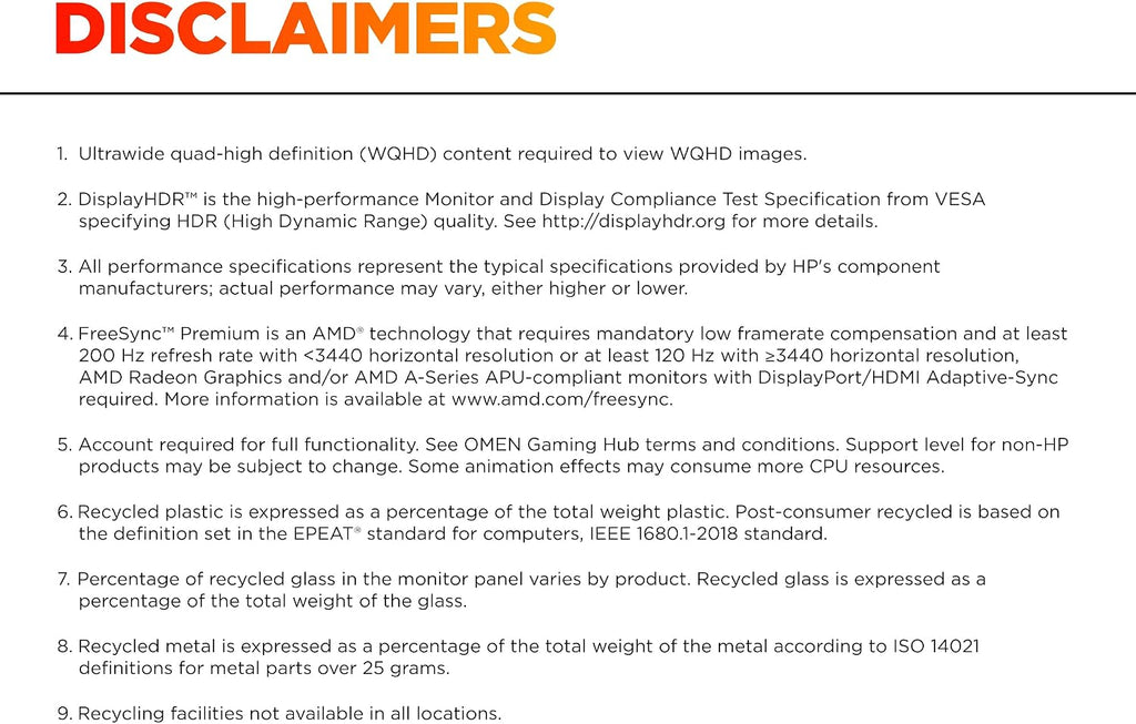 HP OMEN 34 inch WQHD 180Hz Curved Gaming Monitor, Wide QHD Display (3440 x 1440), VA Panel, VESA DisplayHDR 400, 1ms MPRT (with Overdrive), AMD FreeSync Premium Technology, Black, OMEN 34c G2 (2025)