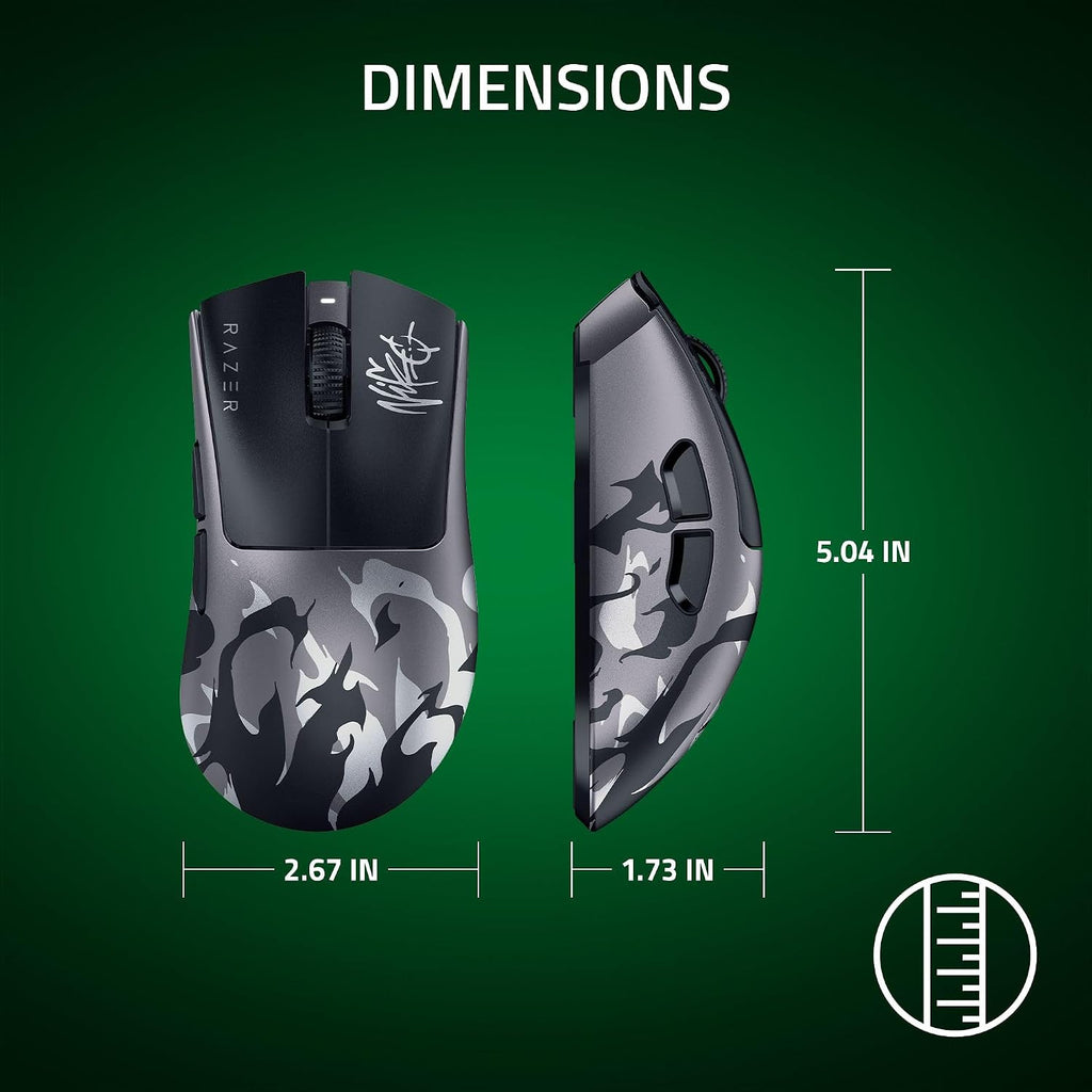 Razer DeathAdder V4 Pro Wireless Gaming Mouse: 57g Lightweight - 8000Hz Polling Rate - Optical Scroll Wheel - Optical Switches Gen-4 - Focus Pro 45K Sensor Gen-2 - Up to 150 Hr Battery - Niko Edition