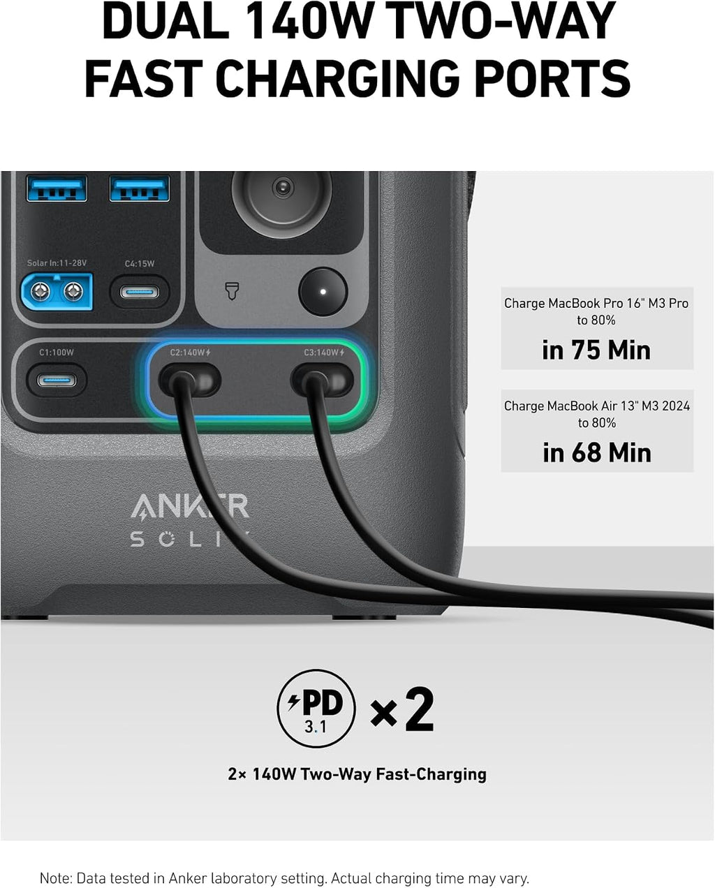 Anker SOLIX C300 DC Power Bank Station and Protective Bag, 288Wh Portable Power Station, LiFePO4 Battery, 300W Solar Generator, for Outdoor, Camping, Traveling, and Emergencies