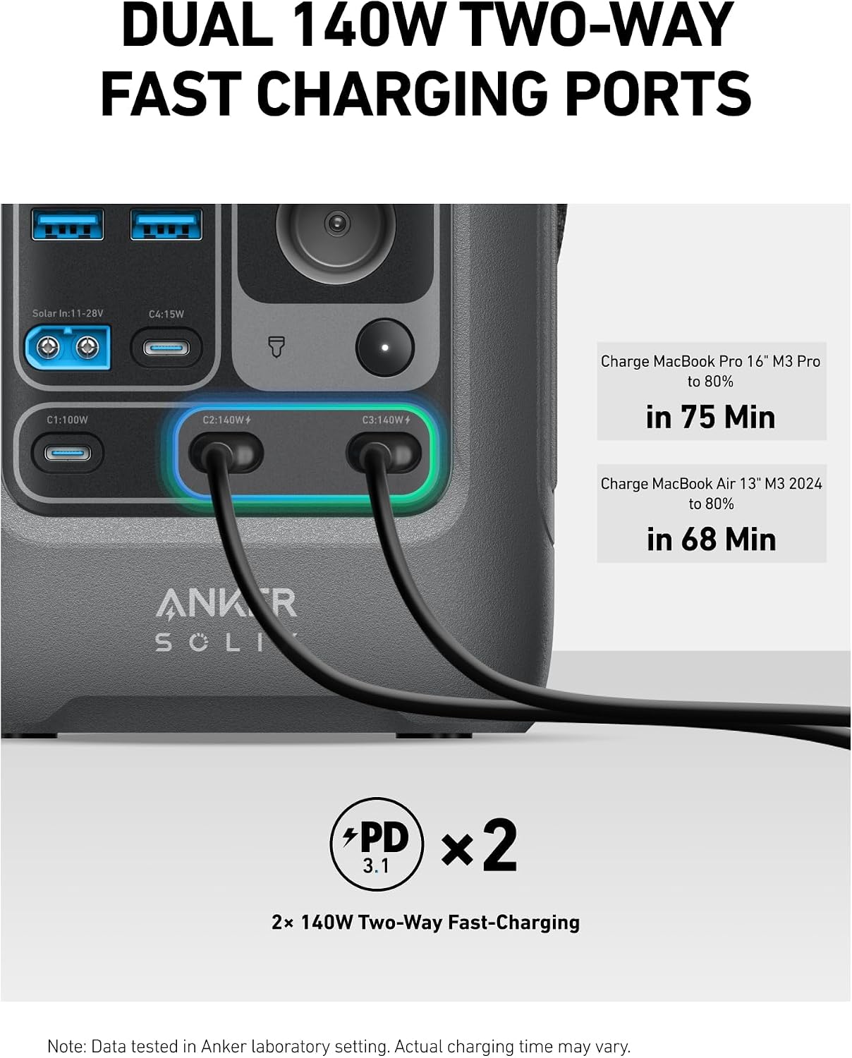 Anker SOLIX C300 DC Power Bank Station and Protective Bag, 288Wh Portable Power Station, LiFePO4 Battery, 300W Solar Generator, for Outdoor, Camping, Traveling, and Emergencies