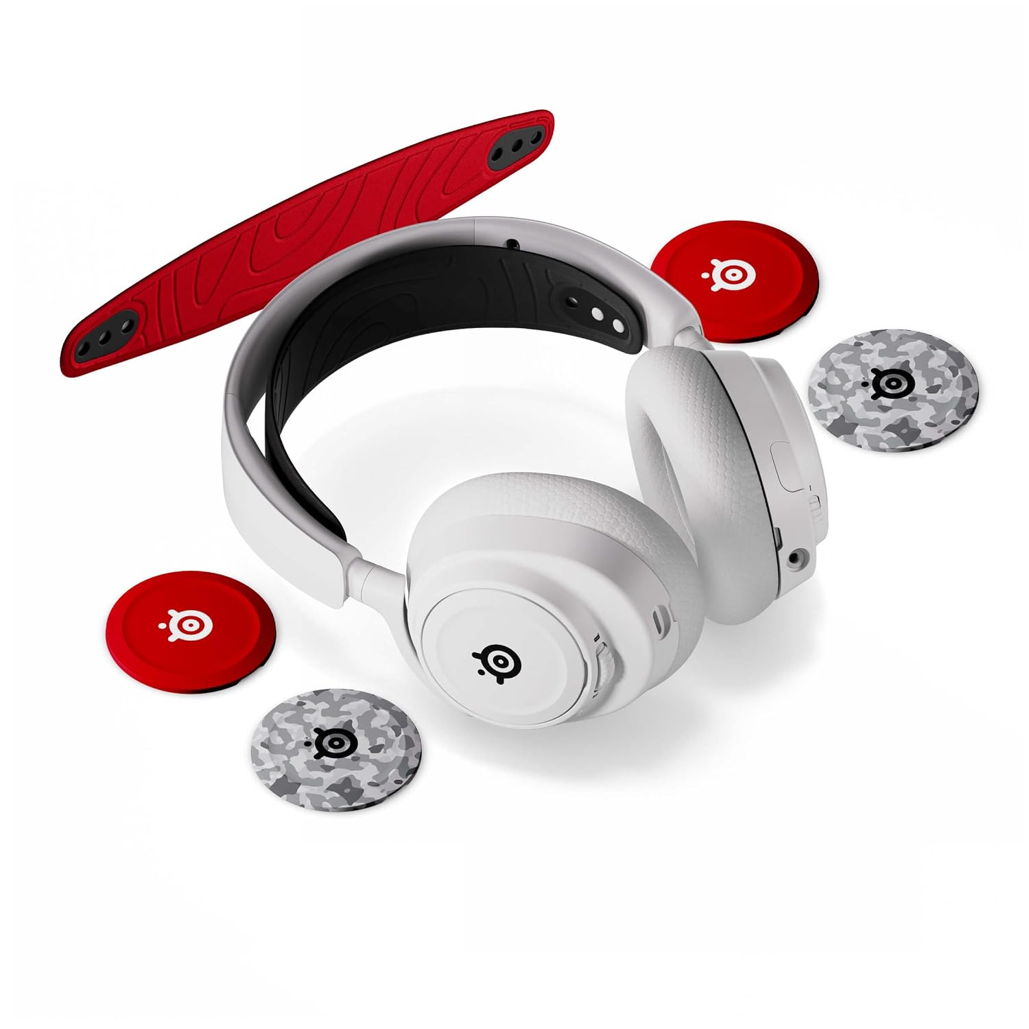 SteelSeries Arctis Nova 7P White Wireless Gaming Headset + Multi-Booster Pack Add-Ons — Mobile App Control — 38 HR Battery — Neodymium Magnetic Drivers — 2.4GHz/Bluetooth — PS5, PC, Switch, Mobile