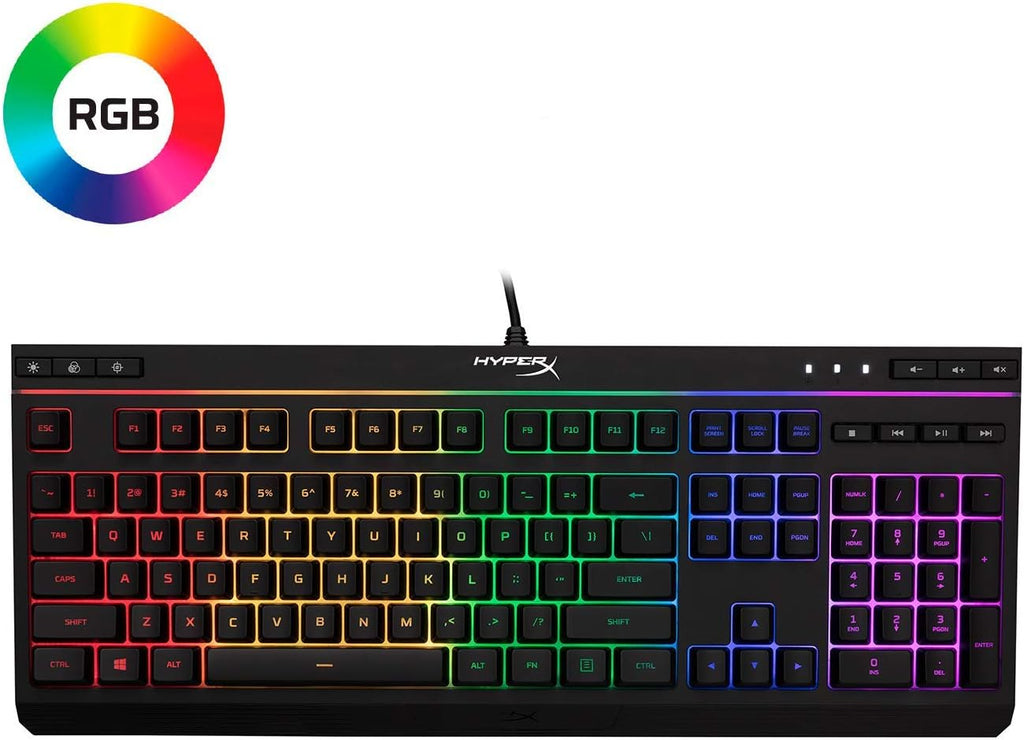 HyperX Cloud Alpha Gaming Headset - Dual Chamber Drivers - Durable Aluminum Frame - Detachable Microphone and HyperX Alloy Core RGB - Gaming Keyboard - Quiet & Responsive - 5-Zoned RGB Backlit Keys