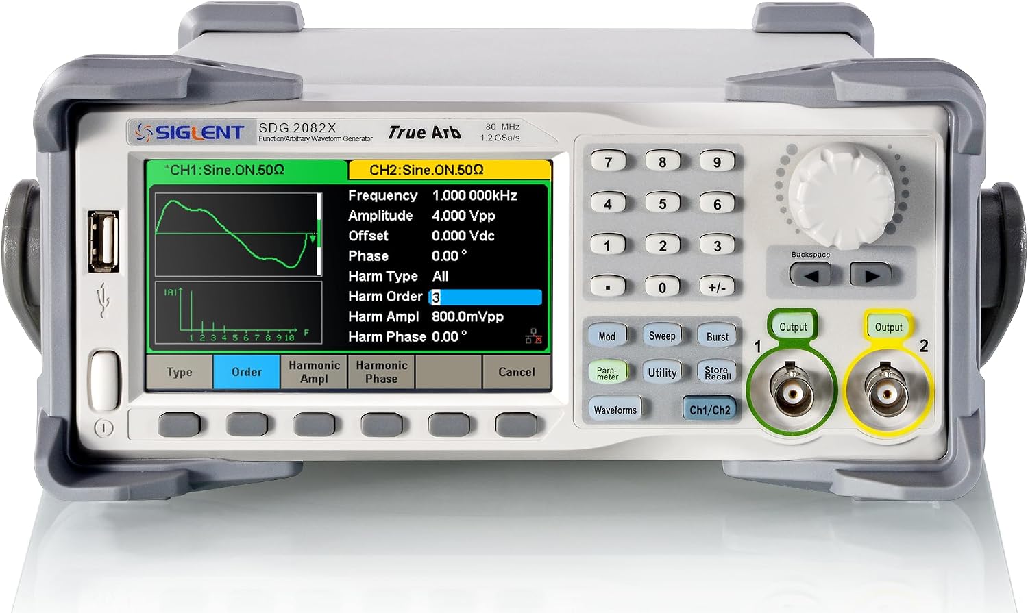 Siglent SDG2082X - Function/Arbitrary Waveform Generator (2 Channels/80MHz/1.2 GSa/s)