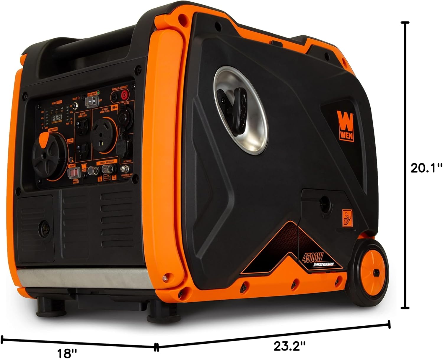 WEN 56455i Super Quiet 4500-Watt RV-Ready Portable Inverter Generator with Fuel Shut-Off and Electric Start Black