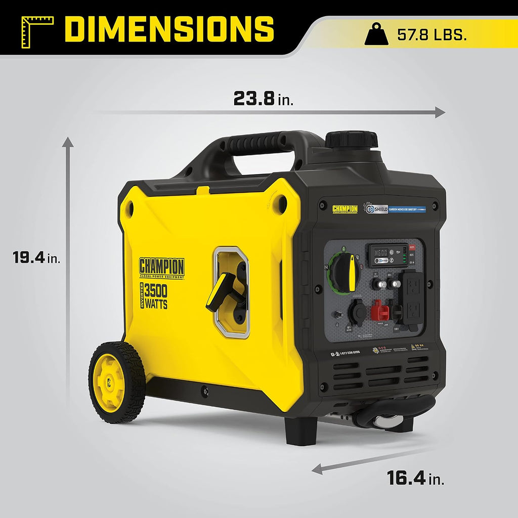 Champion Power Equipment 3500-Watt Portable Inverter Generator with Quiet Technology and CO Shield