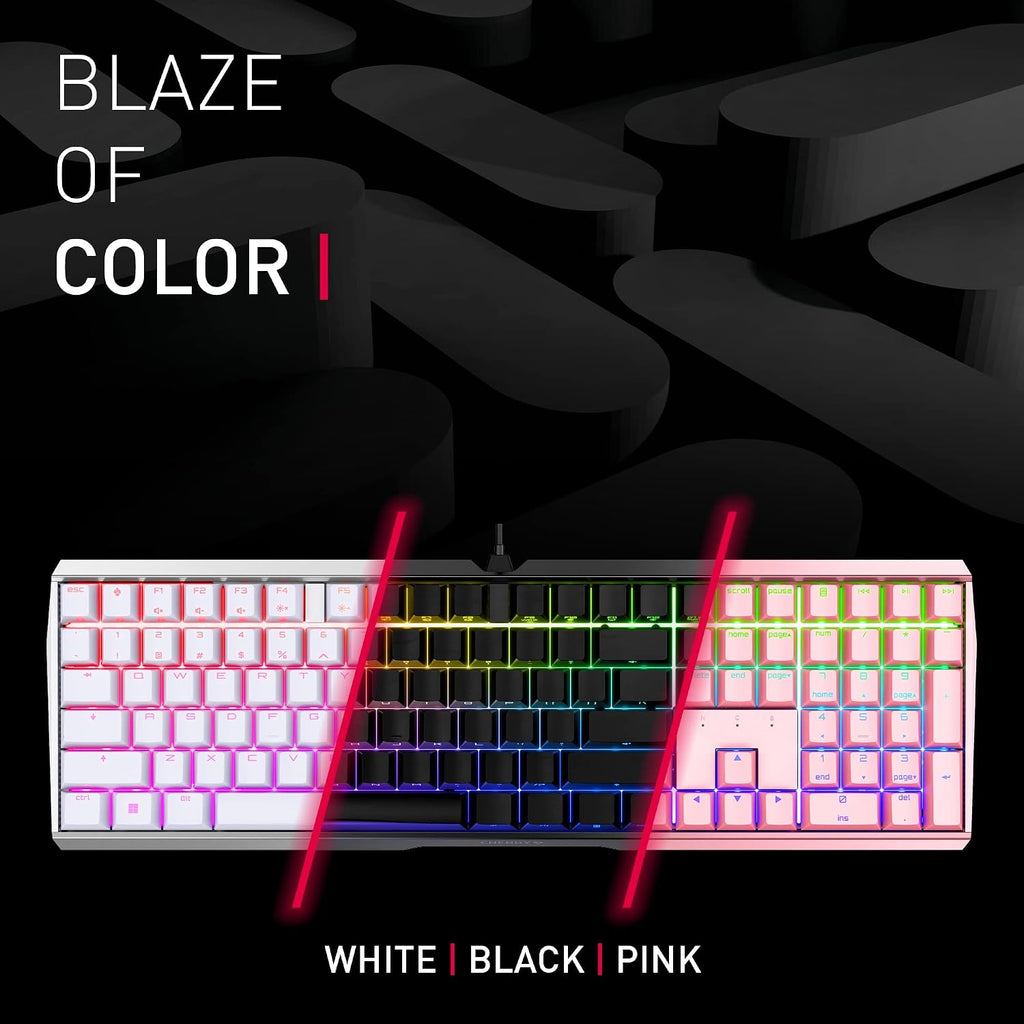 Cherry MX 3.0S, Wired Mechanical Gaming Keyboard, Robust Aluminum Housing, RGB-Lighting, Full Key Rollover, Anti Ghosting, MX2A Silent RED Switches, Black