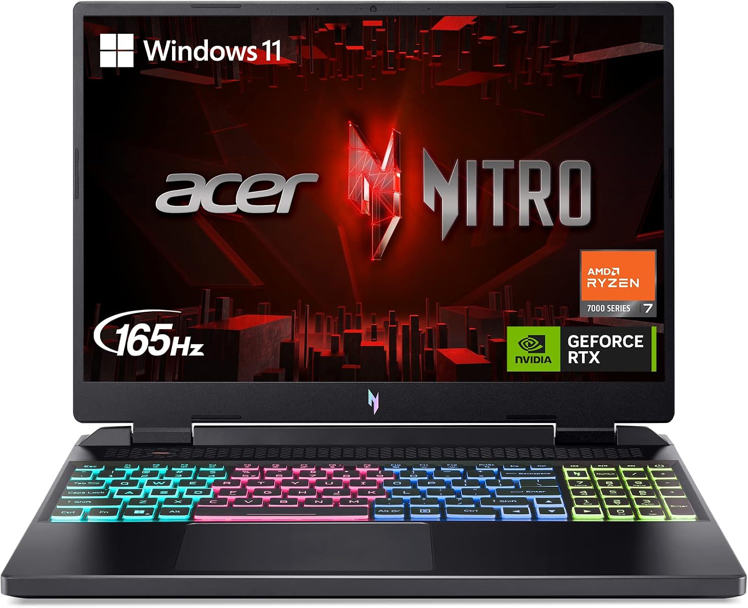 acer Nitro 16 Gaming Laptop | AMD Ryzen 7 7840HS OctaCore CPU | NVIDIA GeForce RTX 4050 Laptop GPU | 16' WUXGA 165Hz IPS Display | 16GB DDR5 | 1TB Gen 4 SSD | WiFi 6E | RGB Backlit KB | AN16-41-R6WV