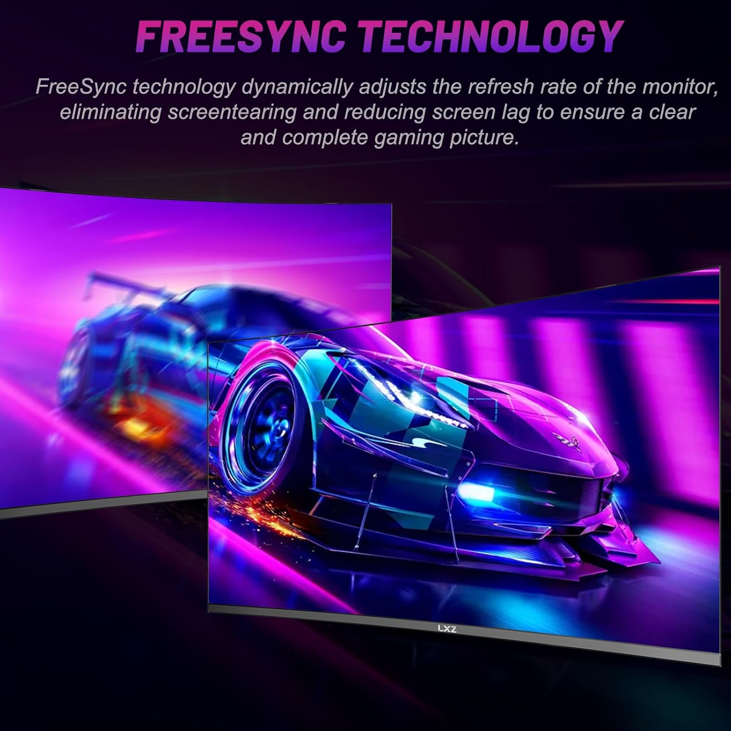 LXZ Curved Gaming Monitor 27 Inch PC Monitor 180hz, Full HD 1080P Frameless 1800R Gaming Display with FreeSync & Eye-Care Technology, DP, HDMI Port - Black