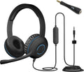 Cyber Acoustics 3.5mm Stereo Headset (AC-5002) – Durable, Crisp, and Clear Communication in Classrooms and at Home - (20 Pack with Adapter)