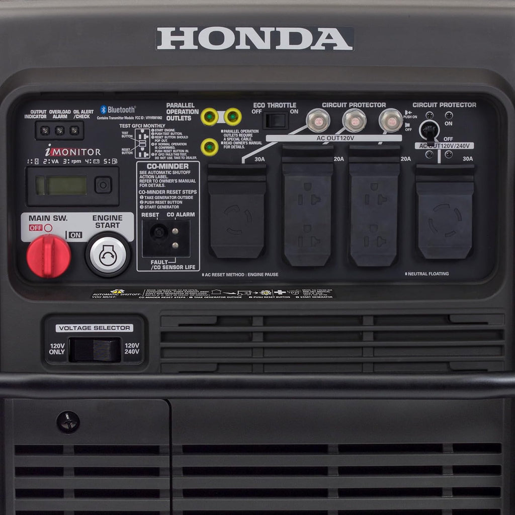 Honda EU7000iS 7000 Watt Inverter Generator, Super Quiet 120/240V Gas Powered Portable Generator for Camping, RV, Tailgating, or Home Backup Power Supply, Up to 16 Hour Run Time (EU7000ISNAC1)