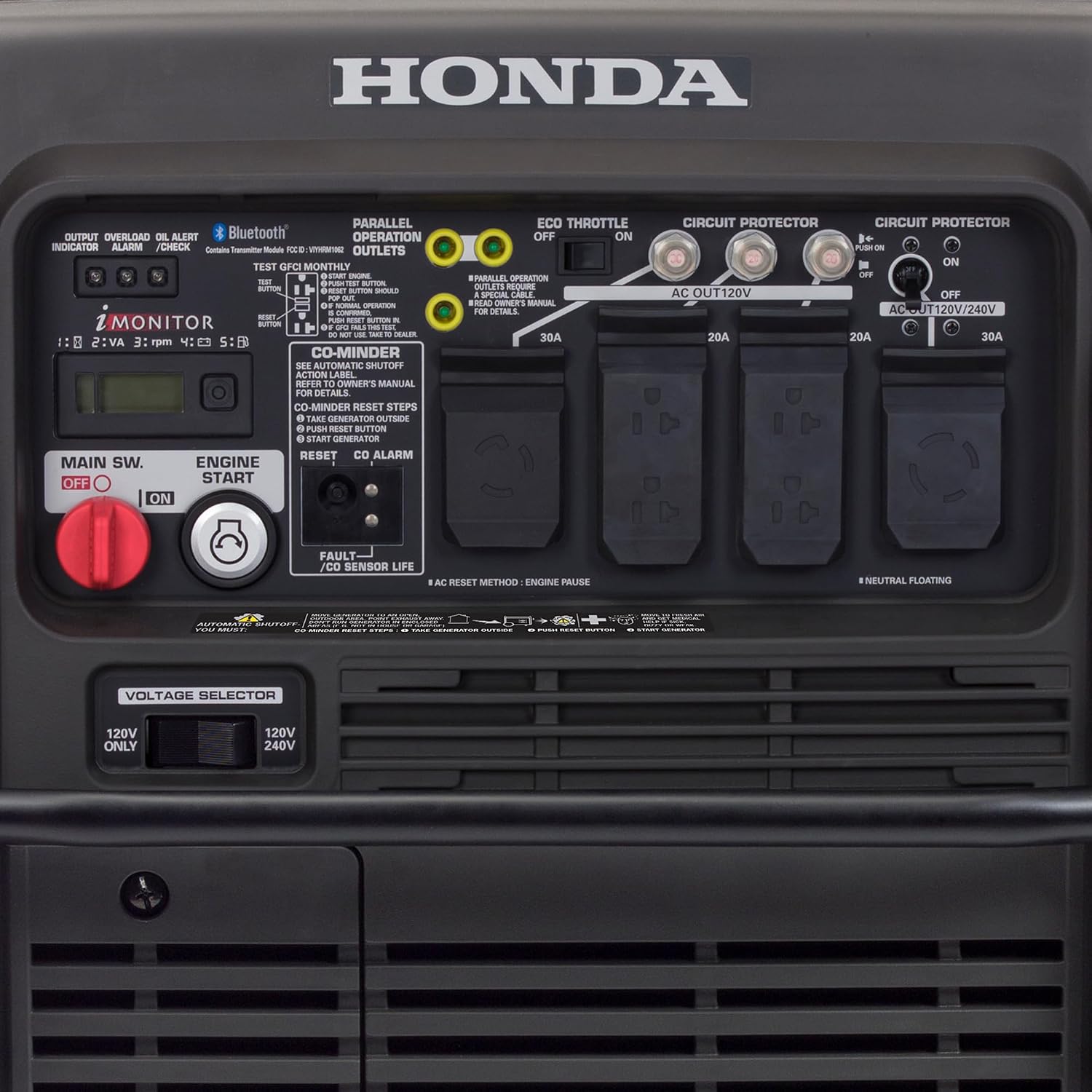 Honda EU7000iS 7000 Watt Inverter Generator, Super Quiet 120/240V Gas Powered Portable Generator for Camping, RV, Tailgating, or Home Backup Power Supply, Up to 16 Hour Run Time (EU7000ISNAC1)