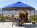 CROWN SHADES 14x14 Pop up Gazebo, Patented Center Lock 6-Sided Portable Gazebo, Easy Set Up, 300D Silver-Coated Fabric UV Resistant, Pop Up Canopy Tent for Patio, Outdoor Activities, Blue&Light Grey
