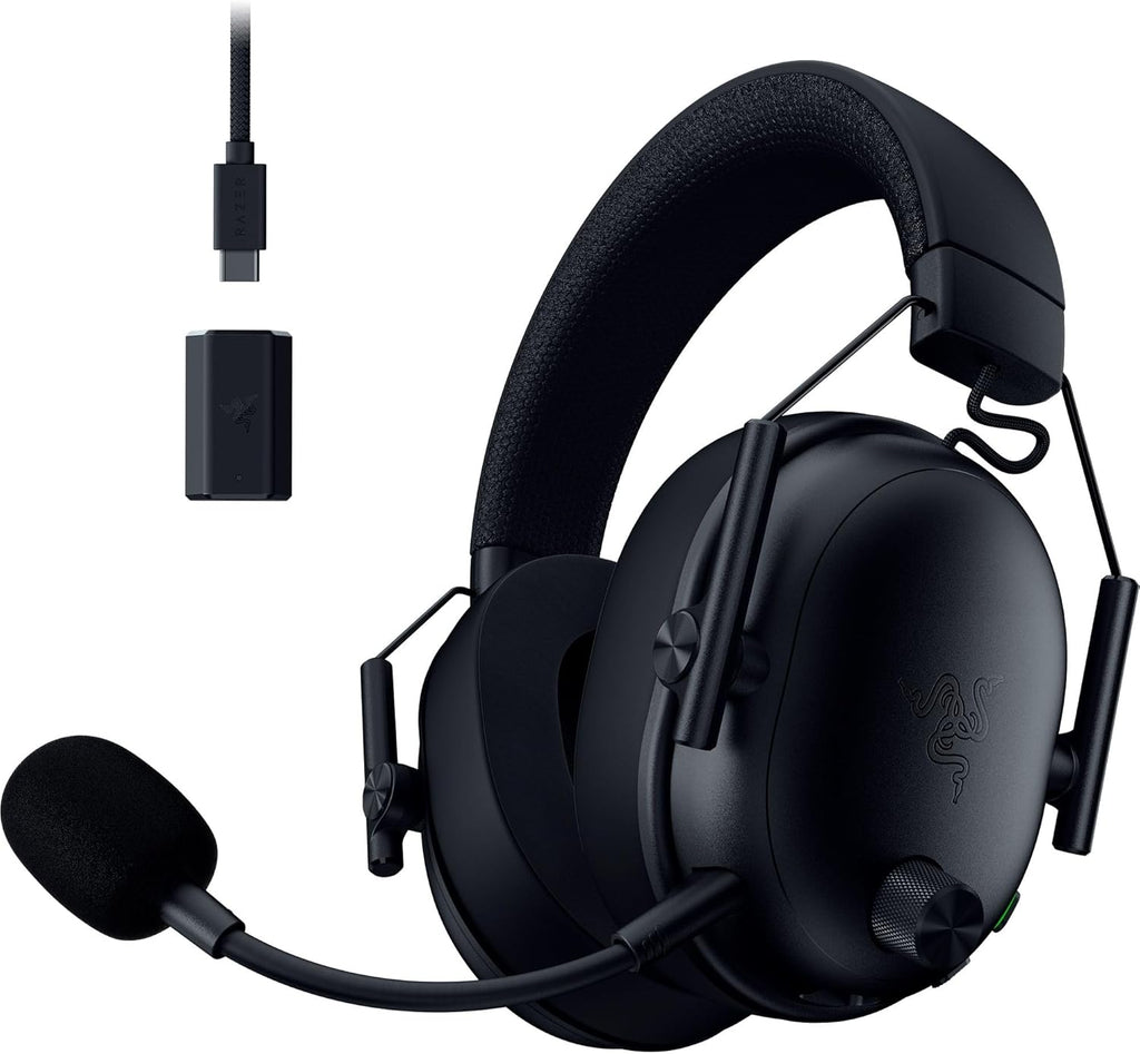 Razer BlackShark V3 Wireless Gaming Headset for PC: 50mm Drivers - Super Wideband Mic - 2.4 GHz, Bluetooth, USB - Works with Mac, PS5, Nintendo Switch, Smartphone - 70 Hr Battery - Black (Renewed)