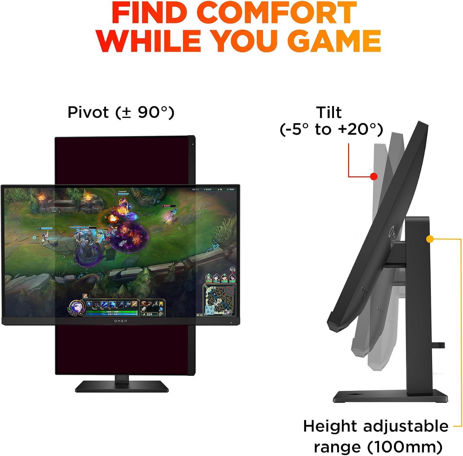 HP OMEN 27 inch FHD 180Hz Gaming Monitor, Quad HD Display (1920 x 1080), IPS Panel Technology, HDR 400, 1ms GtG (with Overdrive), AMD FreeSync Technology, Black, OMEN 27 G2 (2025)