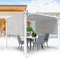 COOS BAY 10x10 Outdoor Retractable Pergola, Steel Frame Pergola for Patio, Backyard & Garden, Weather Resistant Textilene Shade, Gray