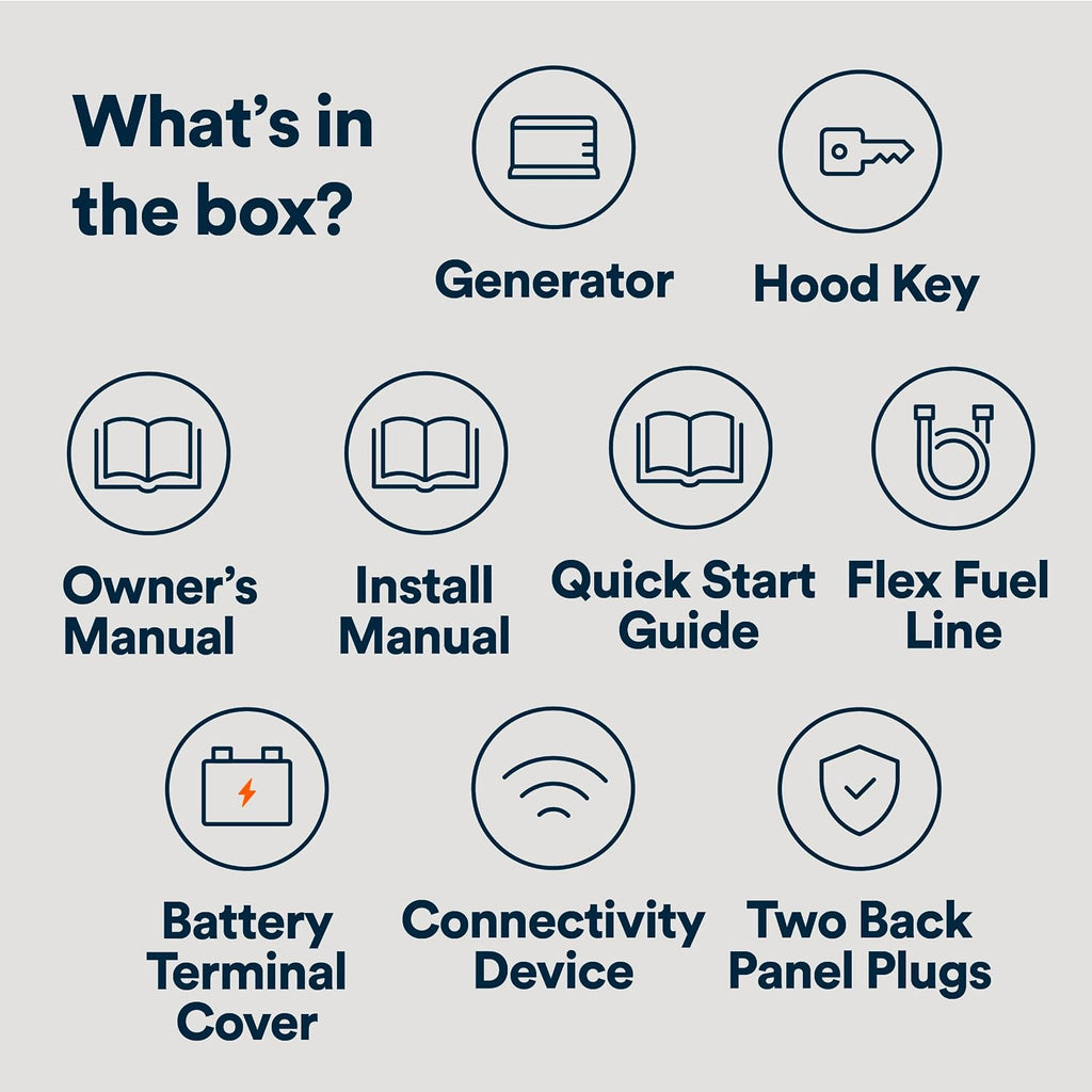 Generac 18kW Home Standby Generator for home use with 200 amp transfer switch, built-in cellular connectivity, whole house generator for power backup