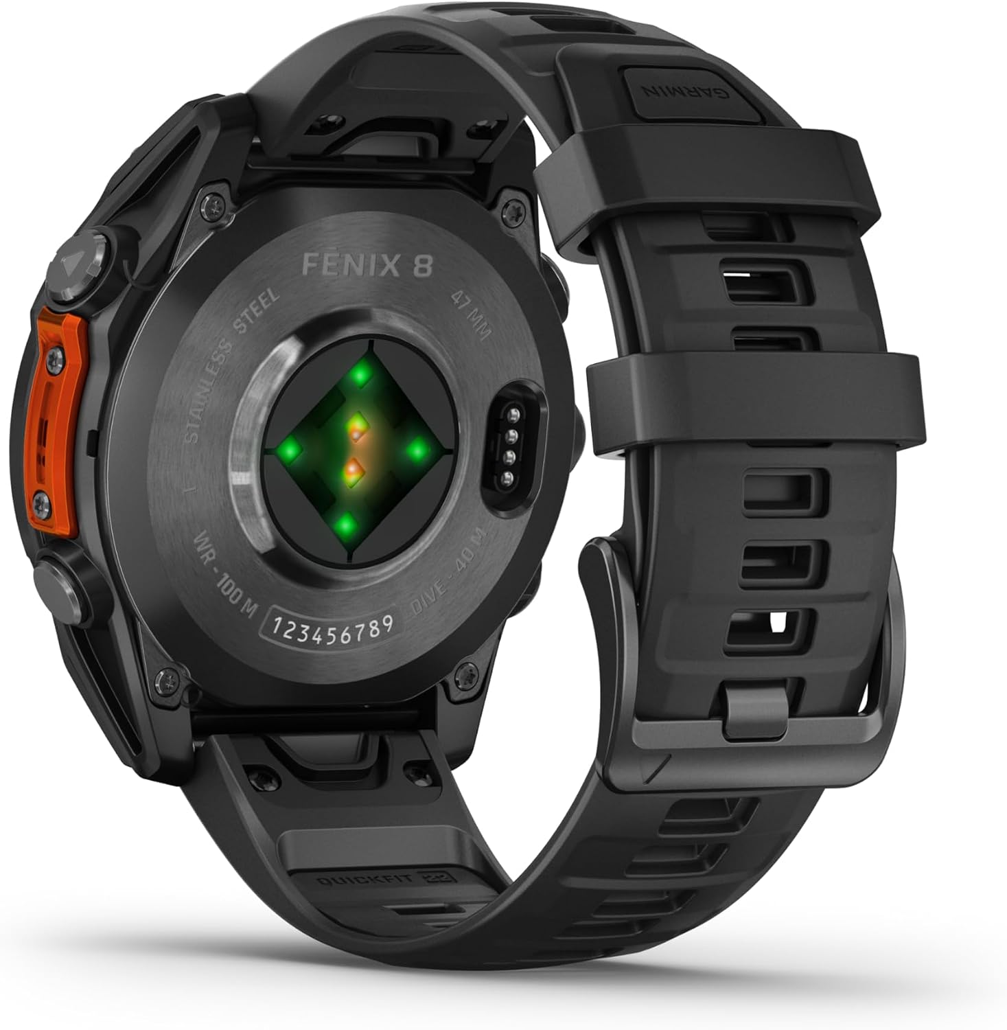 Garmin Fenix 8 – 47 mm, AMOLED Multisport GPS Smartwatch, Slate Gray with Black Silicone Band, Built-in LED Flashlight, Voice Control White Earbuds Bundle