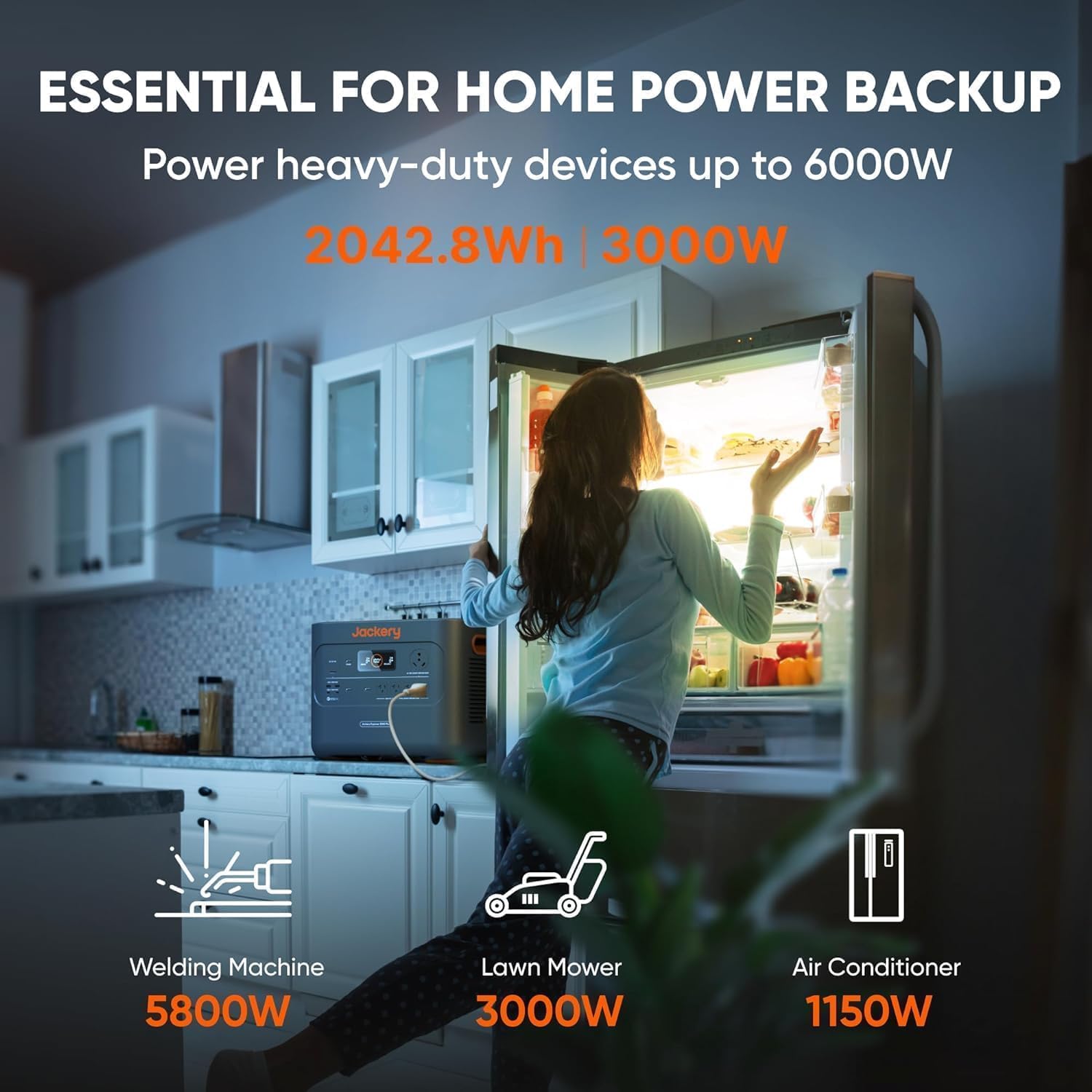 Jackery Explorer 2000 Plus Portable Power Station with 2x 200W Solar Panels and AC Cable, 2042Wh LiFePO4 Solar Generator, 3000W AC Output, Expandable to 24kWh, UPS Home Backup for Camping RV Emergency