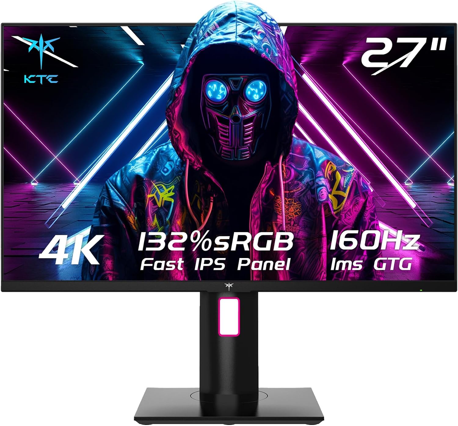 KTC 27' 4K UHD 144Hz Gaming Monitor - Fast IPS Panel 160Hz 1ms GTG, HDR400 132% sRGB, HDMI2.1/DP1.4, VESA Mount, Height/Tilt/Pivot/Swivel Stand, Vertical Monitor Ideal for Gamers, Designers