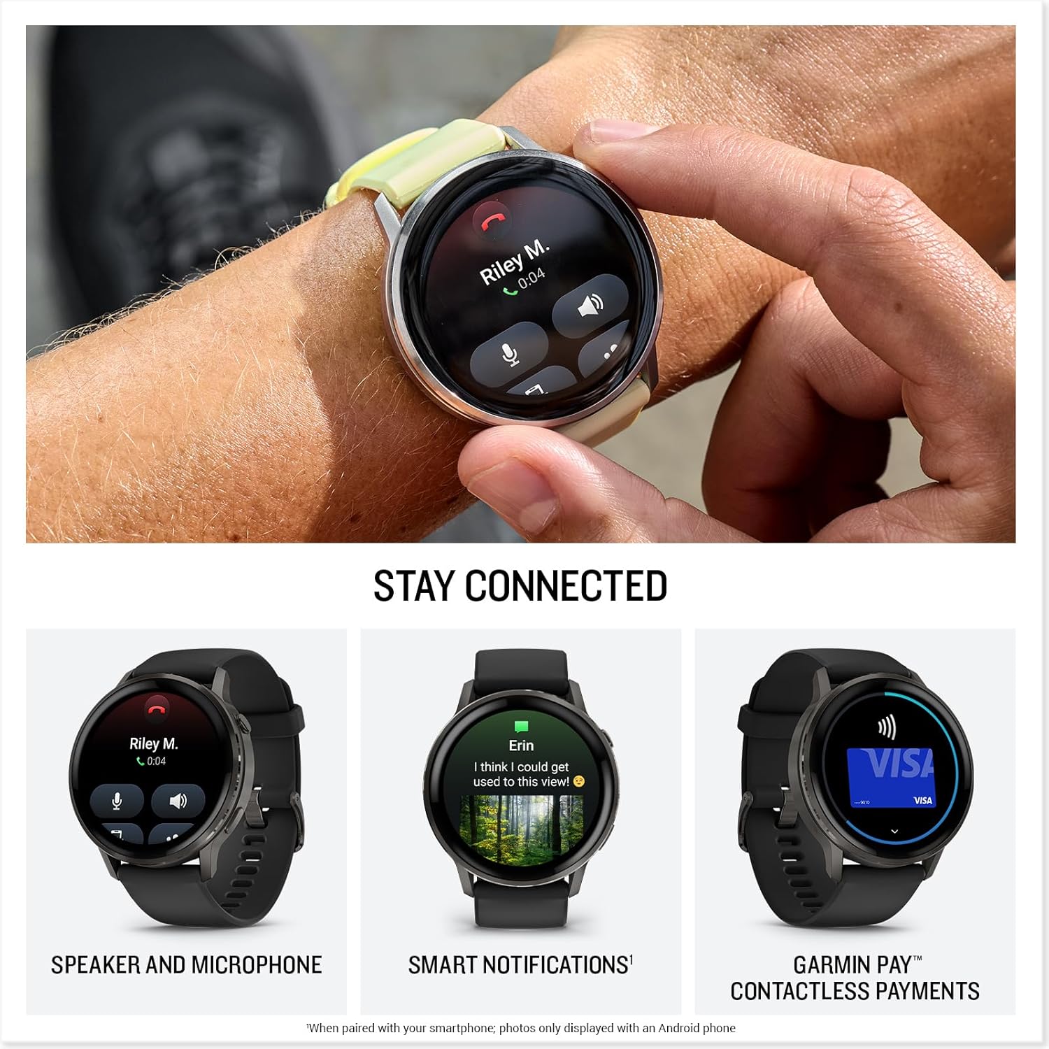 PlayBetter Garmin Venu 4 (Slate/Black, 45mm) Fitness GPS Smartwatch Bundle - AMOLED Display, Built-in Flashlight, Long Battery Life Portable Charger & HD Screen Protectors