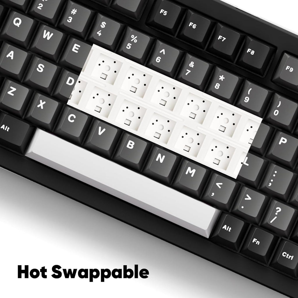 MONSGEEK M1 V5 Aluminum Mechanical Keyboard 75% Quick Release Gaming Keyboard Black & Silver with Knob 8000 mAh RGB Hot-swappable Pre-lubed Cilantro Switch