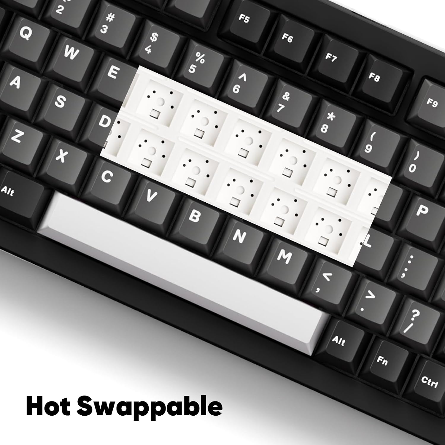 MONSGEEK M1 V5 Aluminum Mechanical Keyboard 75% Quick Release Gaming Keyboard Black & Silver with Knob 8000 mAh RGB Hot-swappable Pre-lubed Cilantro Switch