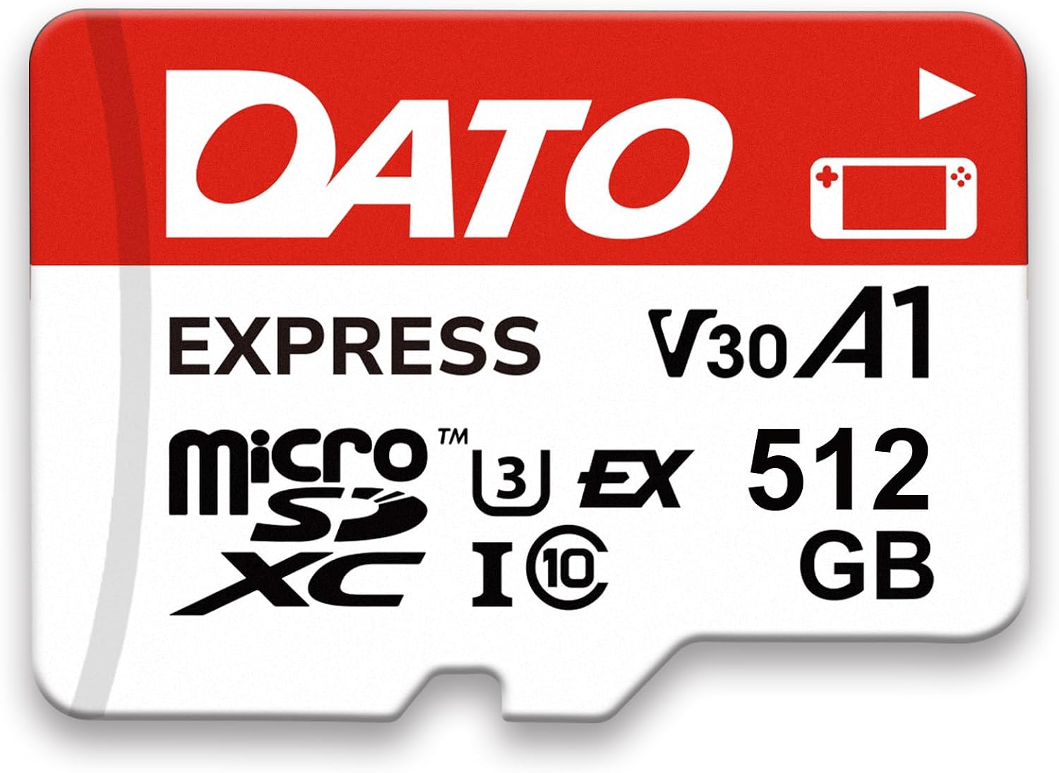 DATO Express 512GB microSDXCEX Memory Card PCIe Gen3x1 NVMe UHS-I C10 U3 V30 A1 4K8K UHD Up to 800/700 MB/s Compatible with Gen Gaming Consoles Switch 2 Action Cameras Drones 360° Cameras