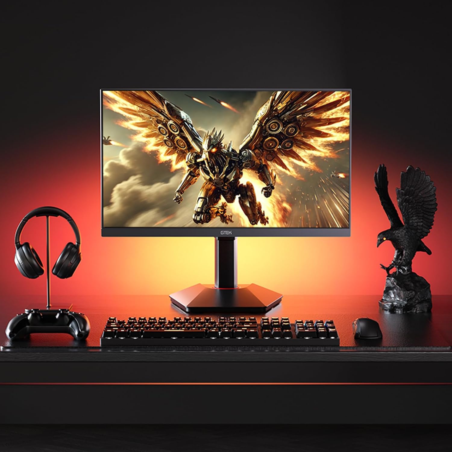 GTek 27 inch 320Hz 300Hz Gaming Monitor, Frameless 2K QHD 2560X1440P Fast IPS Computer Monitor, 1ms MPRT, FreeSync, 95% DCI-P3, HDR 400,DisplayPort/HDMI, Height Adjustable for Gaming and Steaming