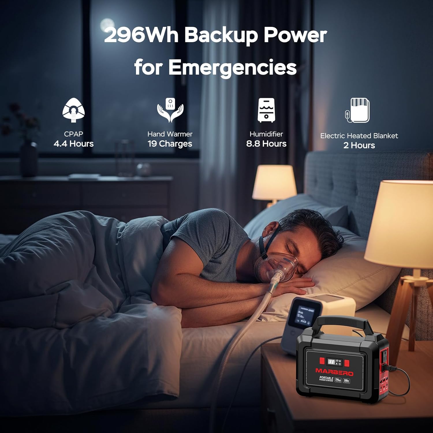 MARBERO Solar Generator 296Wh with Solar Panels 60W Portable Power Station with 300W Pure Sine Wave Solar Generator with Panels Included USB DC AC Outlet for Camping RV Van Outdoor Emergency Home