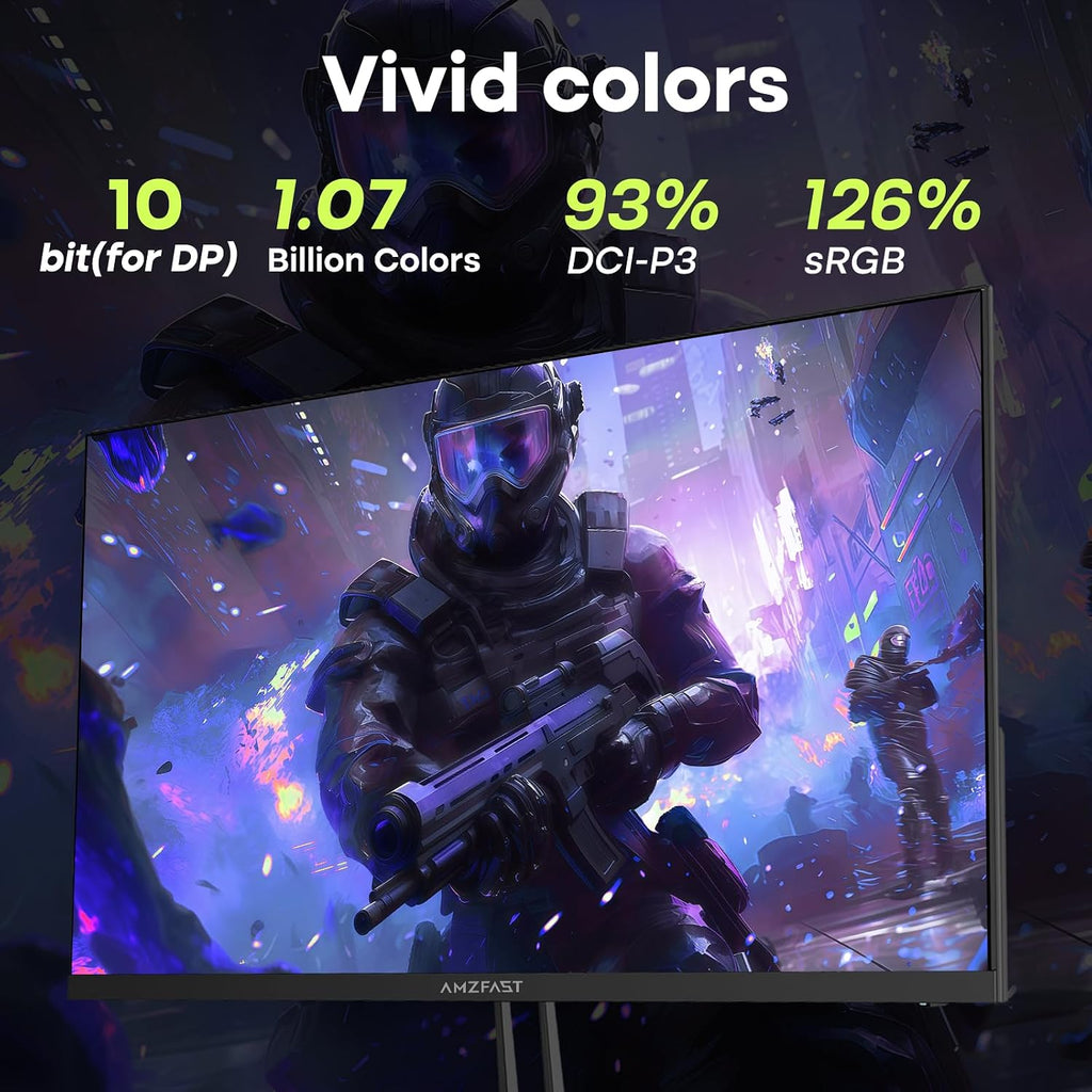 Amzfast 24.5 Inch 280Hz/240Hz FHD 1080p Gaming Monitor, 1ms Adaptive Sync, 3000:1, 126% sRGB, 93% DCI-P3, TÜV Rheinland Eye Care, HDMI 2.0 x 2 & DP 1.4 x 2, AMZG25X1 Pro