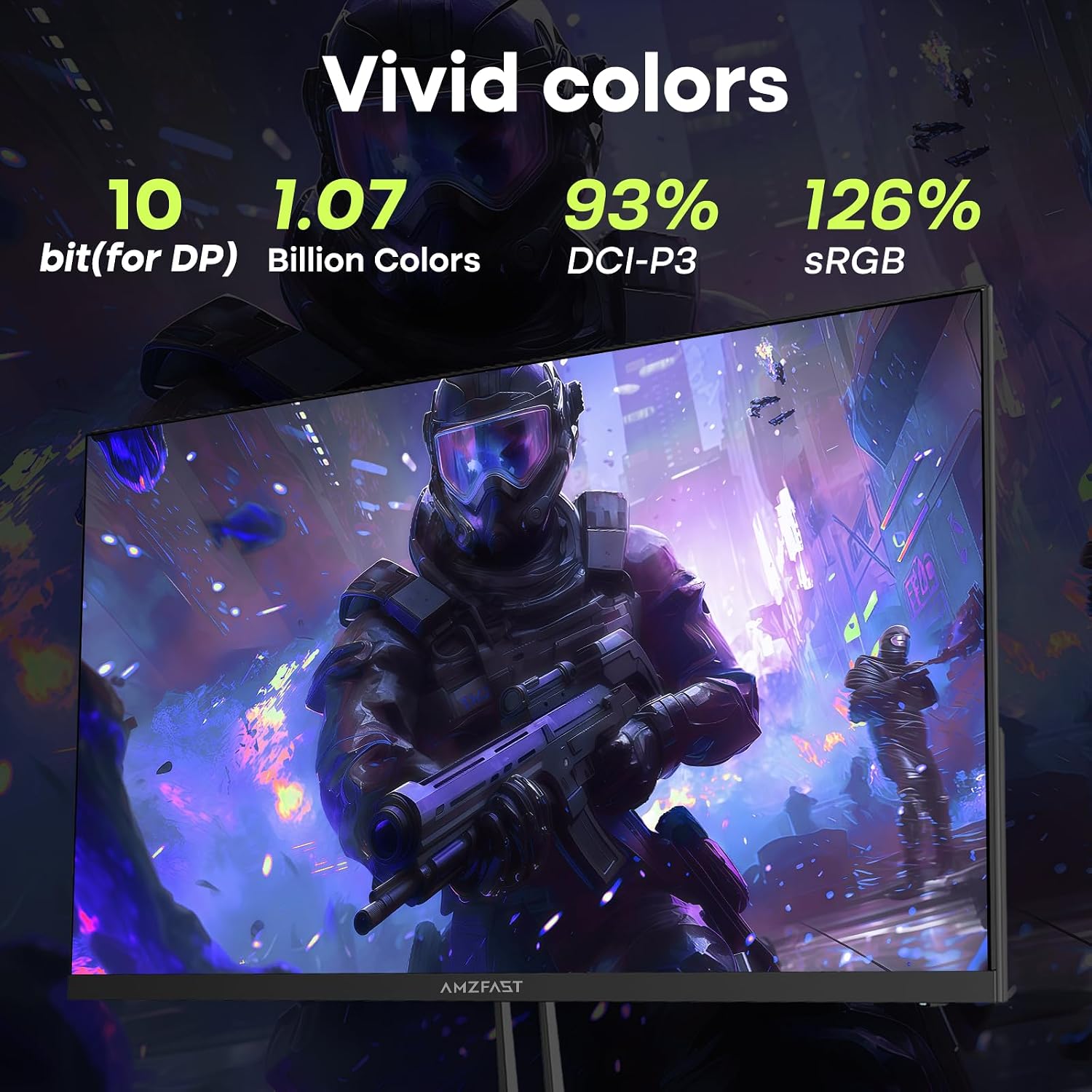 Amzfast 24.5 Inch 280Hz/240Hz FHD 1080p Gaming Monitor, 1ms Adaptive Sync, 3000:1, 126% sRGB, 93% DCI-P3, TÜV Rheinland Eye Care, HDMI 2.0 x 2 & DP 1.4 x 2, AMZG25X1 Pro