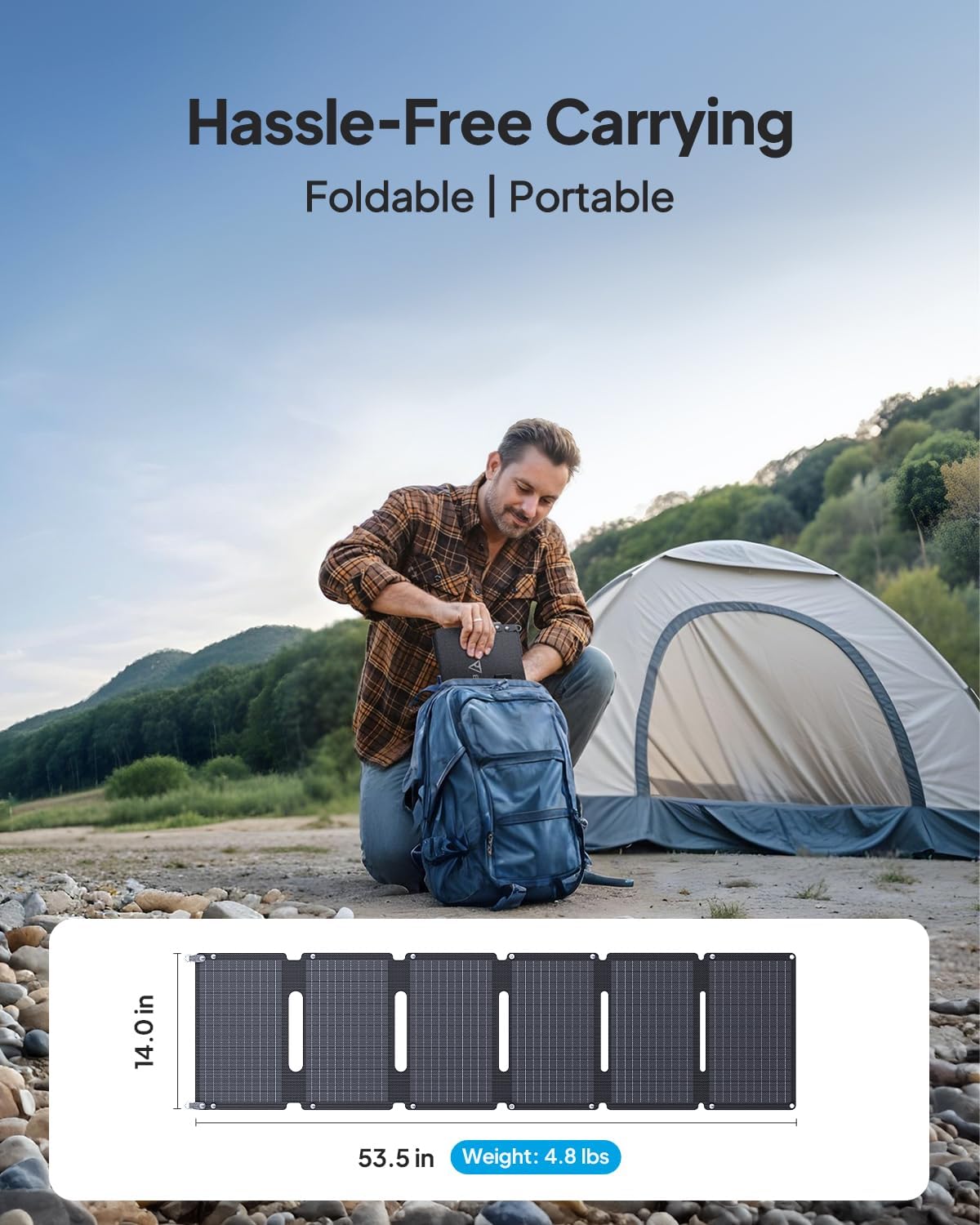 BLUETTI Solar Generator AC50B with 60W Solar Panel Included, 448Wh Portable Power Station w/ 2 700W (1050W Surge) AC Outlets, LiFePO4 Battery Backup for Outdoor Camping, Trip, Power Outage