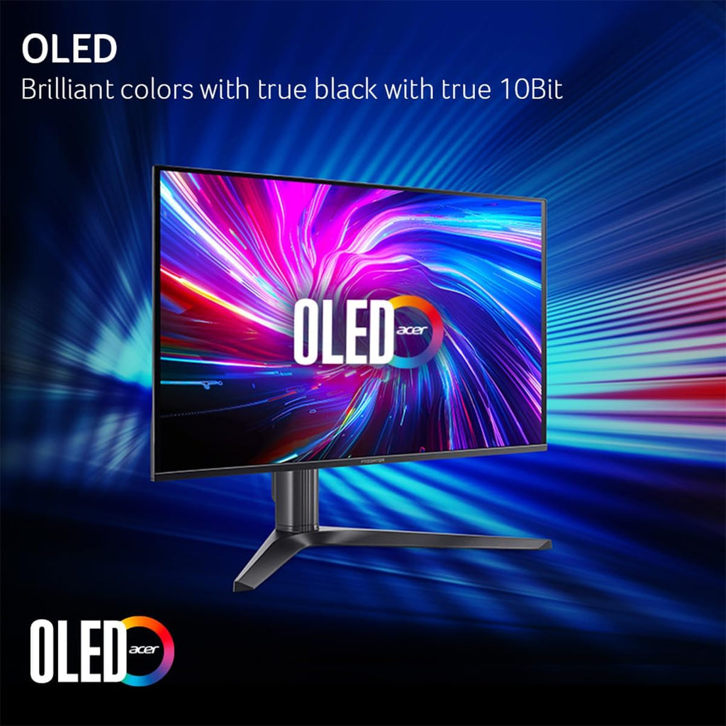 acer Predator Gaming Monitor | 27' WQHD (2560 x 1440) OLED | AMD FreeSync Premium Pro | 240Hz | 0.03ms (G to G) | VESA DisplayHDR True Black 400 | Display Port 1.4 & 2 x HDMI 2.1 | X27U X1bmiiphx