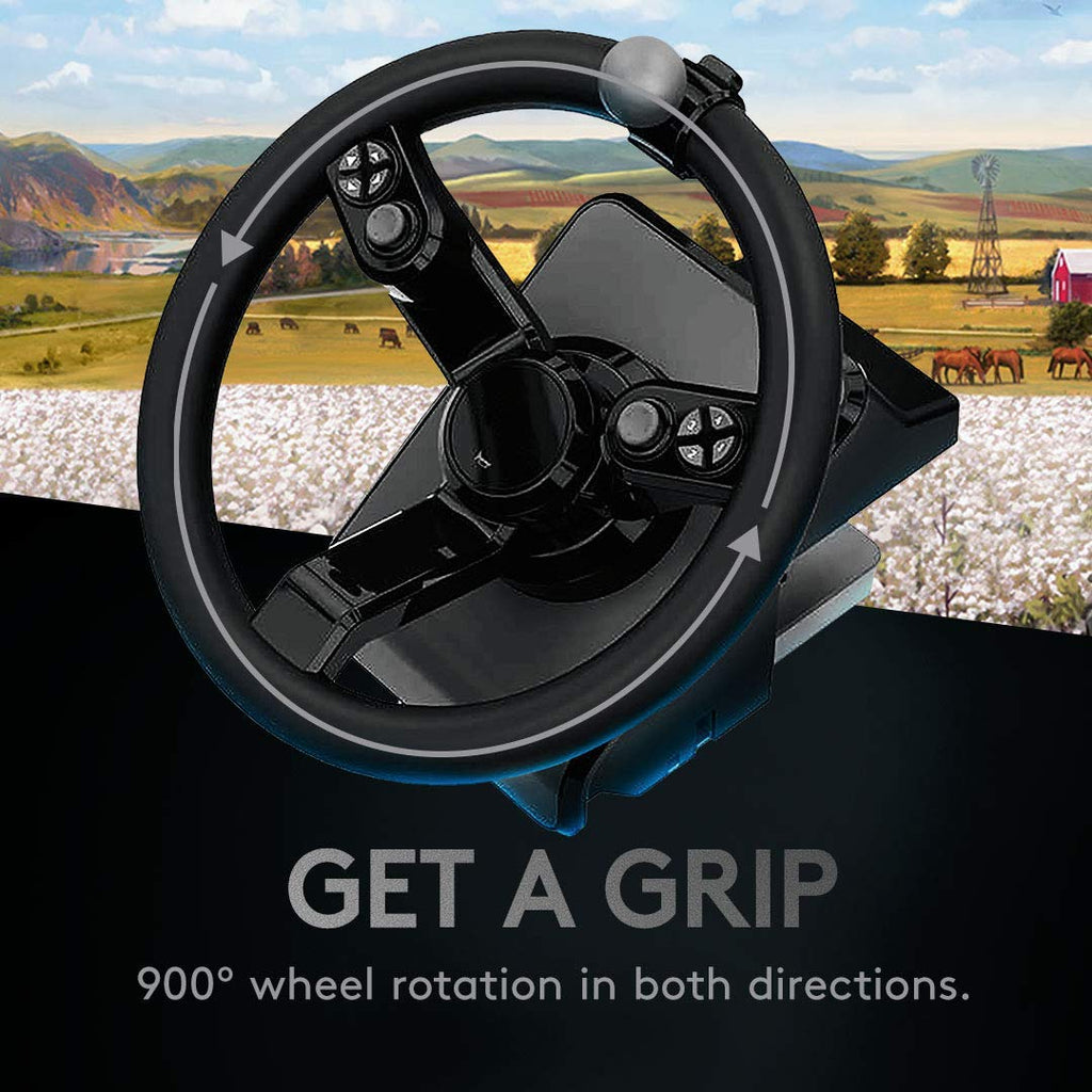 Logitech G Farm Simulator Heavy Equipment Bundle (2nd Gen) Controller for Farm Simulation 19 (or Older) Steering Wheel, Pedals, Vehicle Side Panel + Gaming Driving Force Shifter for PC/PS4 (Renewed)