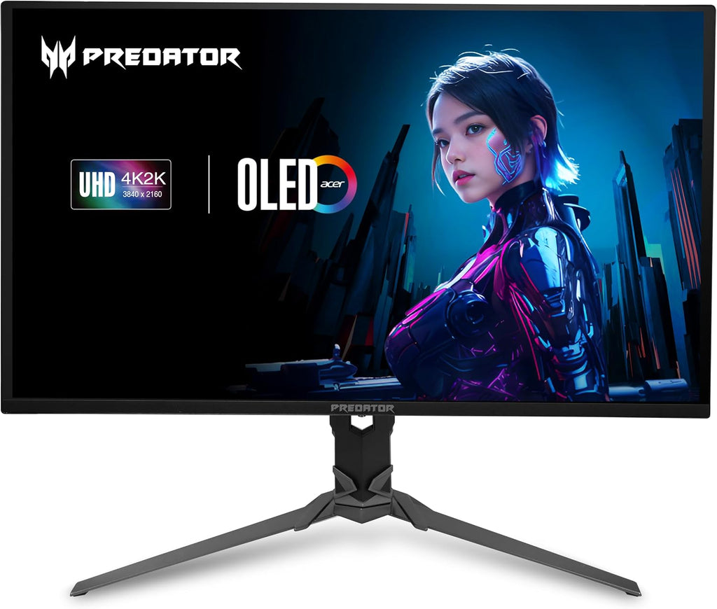 acer Predator Gaming Monitor | 31.5' UHD 3840 x 2160 OLED | AMD FreeSync Premium Pro | 240Hz | 0.03ms | VESA DisplayHDR True Black 400 | DCI-P3 99% | Display Port 1.4 & 2 x HDMI 2.1 | X32 X2bmiiphx