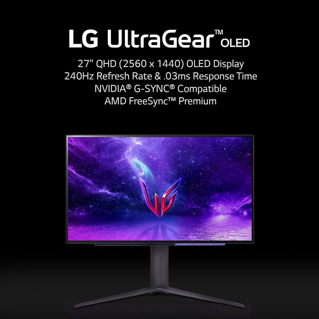LG 27' Ultragear™ OLED QHD Gaming Monitor with 240Hz .03ms GtG & nVIDIA® G-SYNC® Compatible