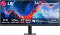 LG 34' UltraWide Monitor, WFHD (2560 x 1080), 100Hz, 5ms, AMD FreeSync, DisplayHDR 400, sRGB 99%, VESA Mount, Reader Mode, Black Stabilizer, HDMI, DisplayPort, Virtually Borderless Design,Tilt Stand