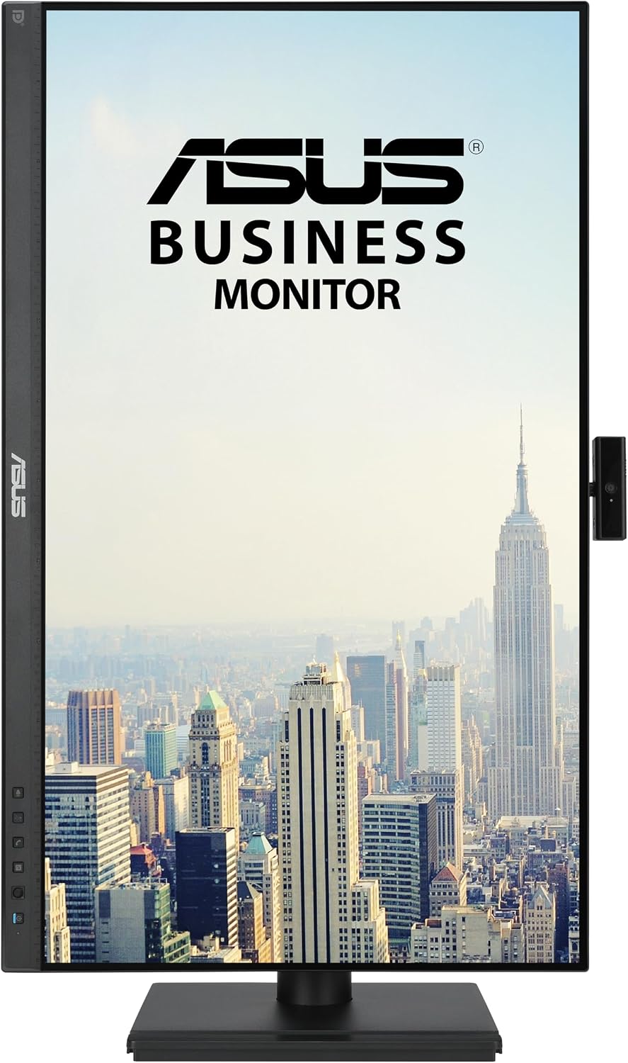 ASUS 24' 1080P Video Conferencing Monitor (BE249QFK) - IPS, 100Hz, Frameless, Full HD Webcam, Mic Array, Speakers, Height Adjustable, Ergonomic Design, Eye Care, Wall Mountable, 3 yr Warranty