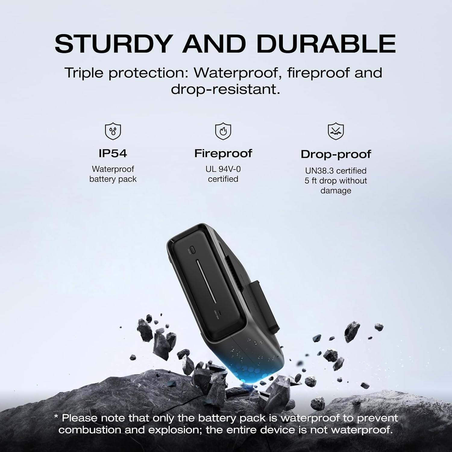 EF ECOFLOW River 3 Plus Portable Power Station Extra Battery EB300, 286Wh Expansion LiFePO4 (LFP) Battery with 10-Year Lifespan, Built-in 140W USB-C Port for Charging/Discharging, Use Independently