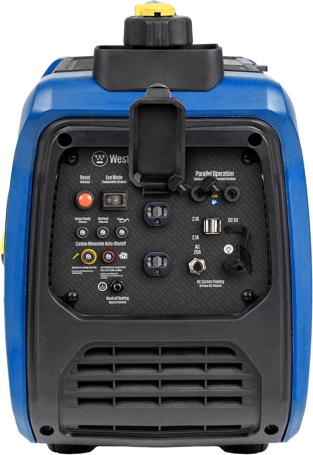 Westinghouse 1500 Peak Watt Super Quiet & Lightweight Portable Inverter Generator, Gas Powered, CO Sensor, Parallel Capable, Long Run Time,Blue