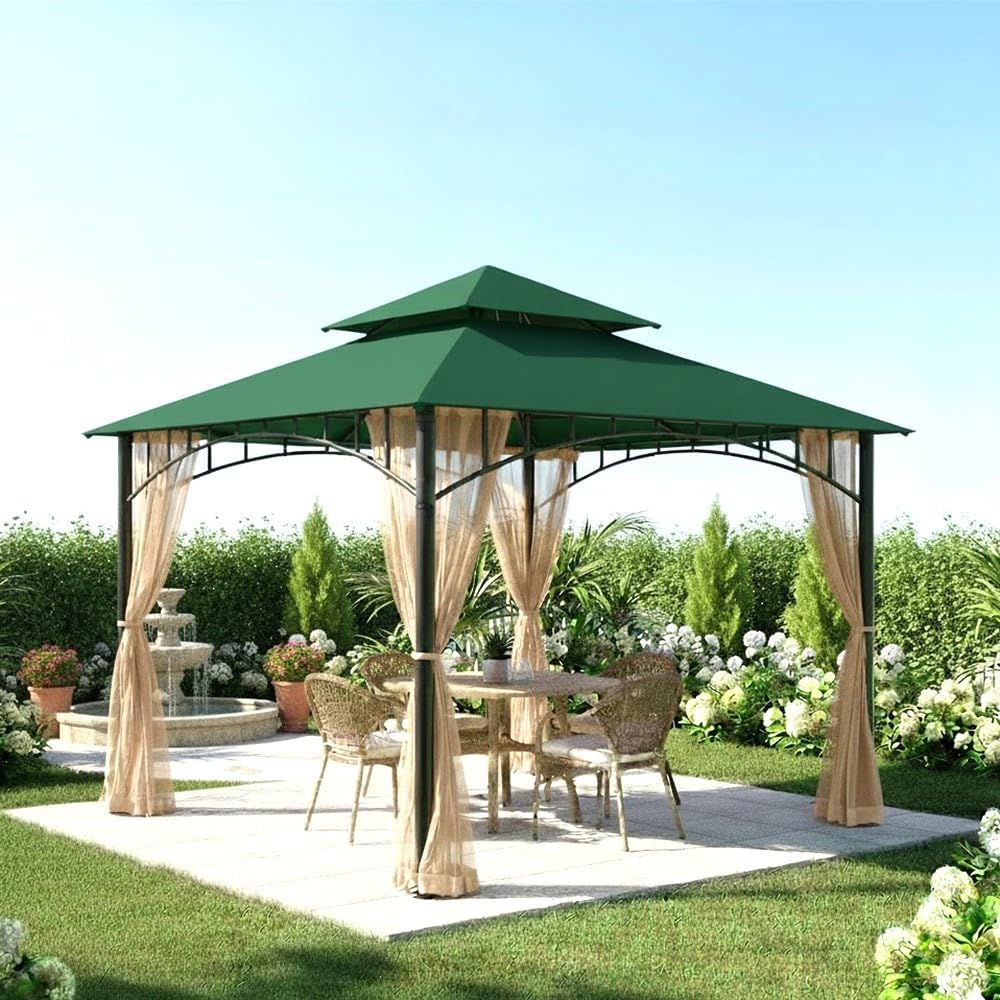 Garden Winds Reinforced Replacement Canopy Top Cover Compatible with The L-GZ093PST Summer Veranda 10' x 10' Gazebo - Classic Forest, Riplock 350