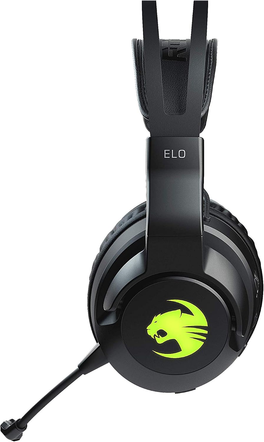ROCCAT Elo 7.1 Air PC Wireless Gaming Headset, Surround Sound Headphones with Detachable Noise Cancelling Microphone, 50mm Drivers, 24 Hr Battery Life, RGB Lighting, Black