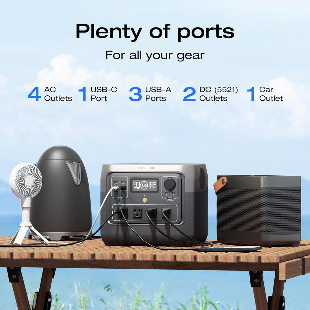 EF ECOFLOW Portable Power Station RIVER 2 Pro 700, 716Wh LiFePO4 Battery/70 Min Fast Charging, 4X800W (Up to 1600W) AC Outlets, X-Boost Solar Generator for Outdoor Camping,RVs,Emergency Backup