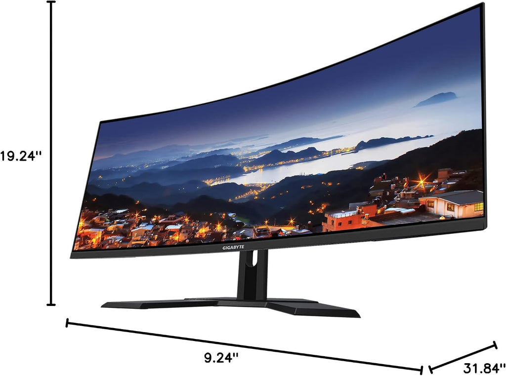 GIGABYTE G34WQC Advanced 34' 144Hz Ultra-Wide Curved Gaming Monitor, 3440 x 1440 VA 1500R Display, 1ms (MPRT) Response Time, 90% DCI-P3, VESA Display HDR400, FreeSync Premium, Black (G34WQC A-SA)