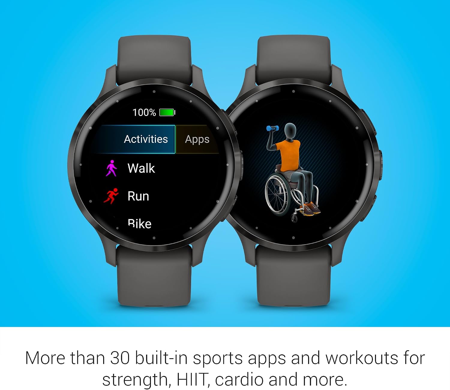 Garmin Venu 3S Running GPS Smartwatch with AMOLED Display, Advanced Health, Fitness Features, Up to 14 Day Battery Life with Signature Series Modern Power Stand | Slate with Pebble Gray Silicone Band