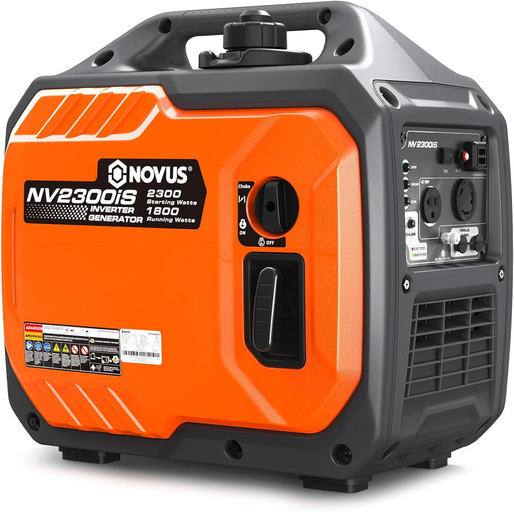 NOVUS 2300W Inverter Generator, Portable Gas Generator for Camping, Home and RV, Super Quiet and Lightweight, RV Ready with 30A Outlet, CO Sensor, Parallel Ready, ECO Model Feature, EPA Compliant