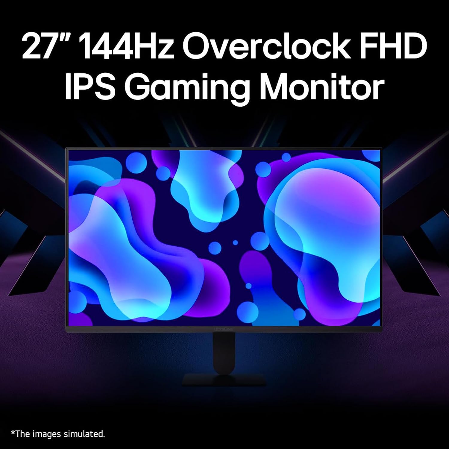 LG 27 inch Ultragear Gaming Monitor, Full HD IPS Display, 144Hz Overclocked Refresh Rate, 1ms MBR, NVIDIA G-Sync Compatible, AMD FreeSync, HDR10, sRGB 99%, HDMI, DisplayPort, Tilt Adjustable, Black